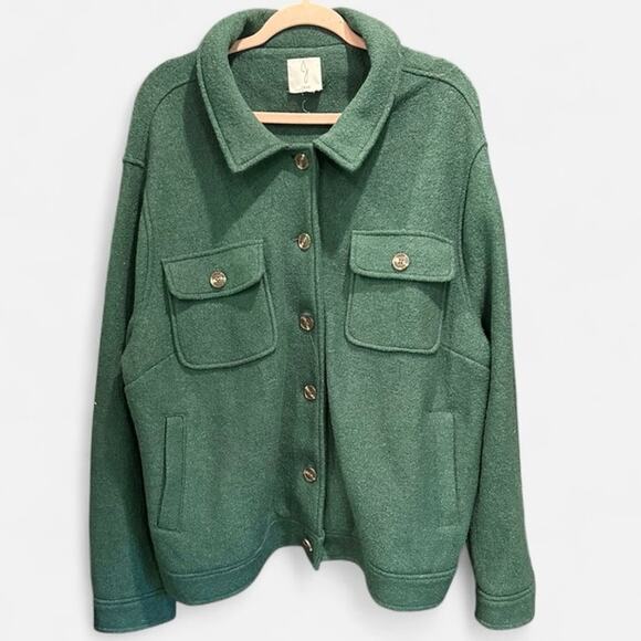 Joie Wool Blend Olive Green Work Coat Effortless Chic Boho Classic Casual - Picture 2 of 9